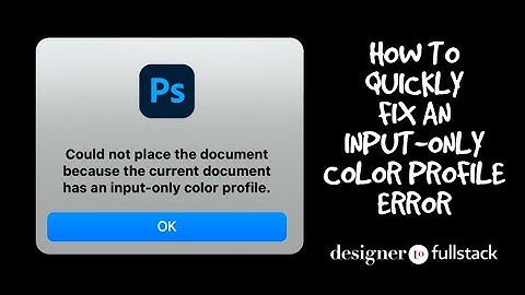 Fix Input Only Color Profile Error and Warning [photoshop tutorial]