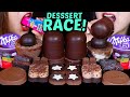ASMR FAVORITE DESSERT RACE GIANT CHOCOLATE MARSHMALLOW MINI CHOCOLATE MOUSSE MILKA MELTY KISS 먹방