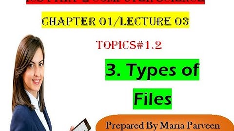 FA/ICS 2 Computer Science Ch1 Lec 3 Types of Files l 2nd year Computer Ch1 Topic1.2 Types of Files l
