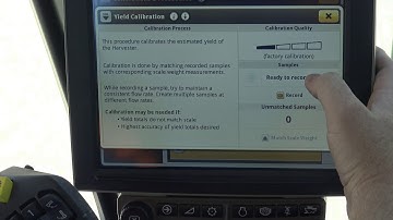 John Deere S700 Series Yield Calibration Set Up