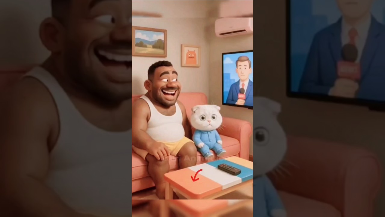 Cats fight over TV remote 😹 