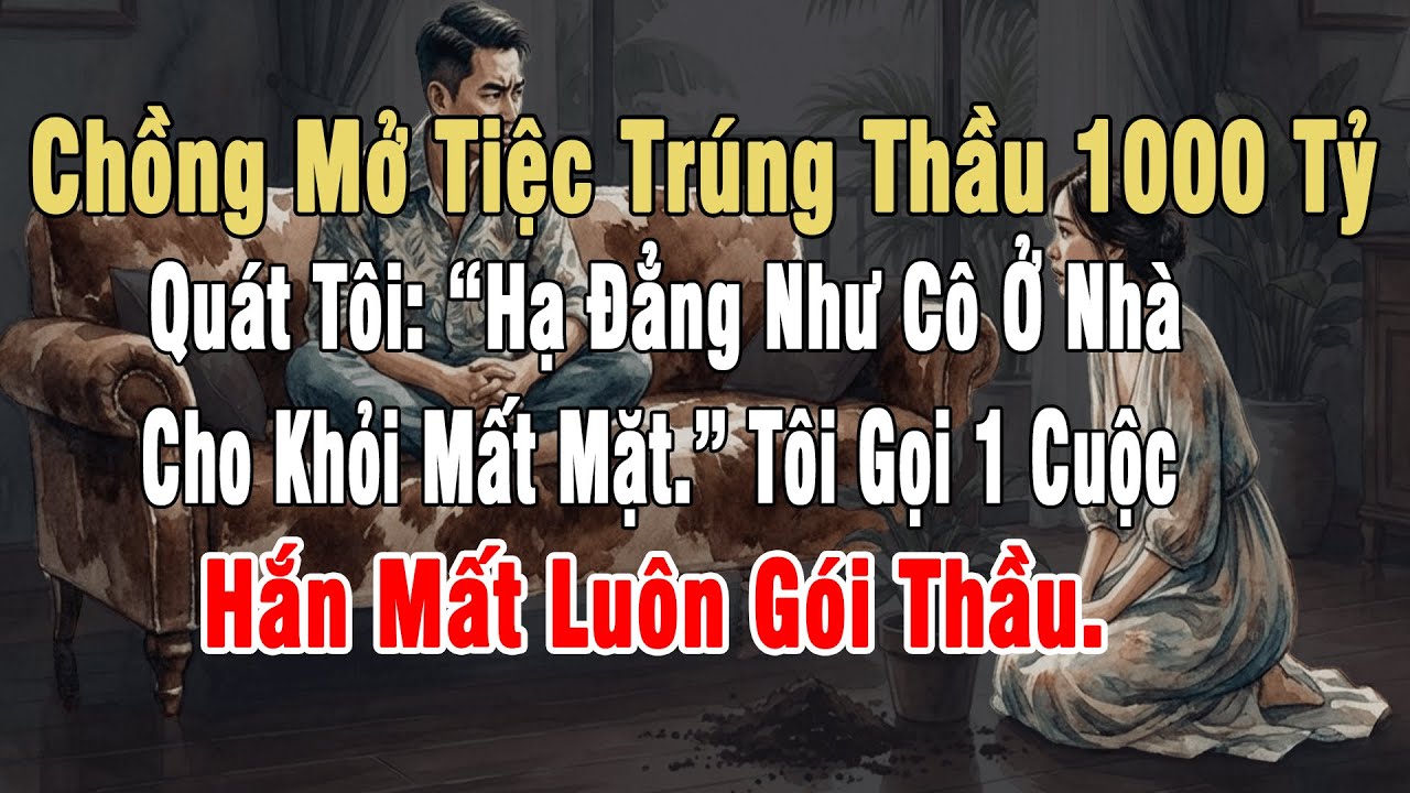 Chồng Mở Tiệc Trúng Thầu 1000 Tỷ, Quát Tôi: “Hạ Đẳng Như Cô Ở Nhà Khỏi Mất Mặt.” Tôi Gọi 1 Cuộc, Hắn