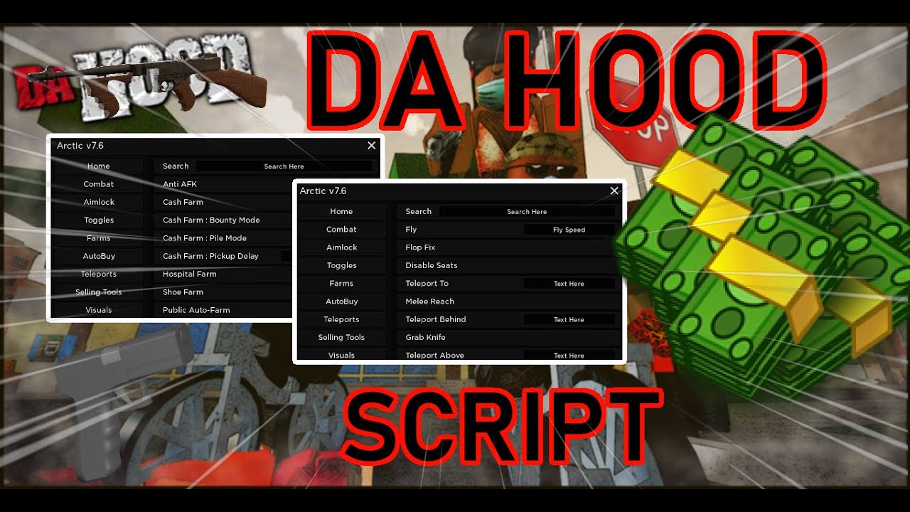 ROBLOX Da Hood Script (PASTEBIN) Auto Farm NOCLIP, Silent Aim