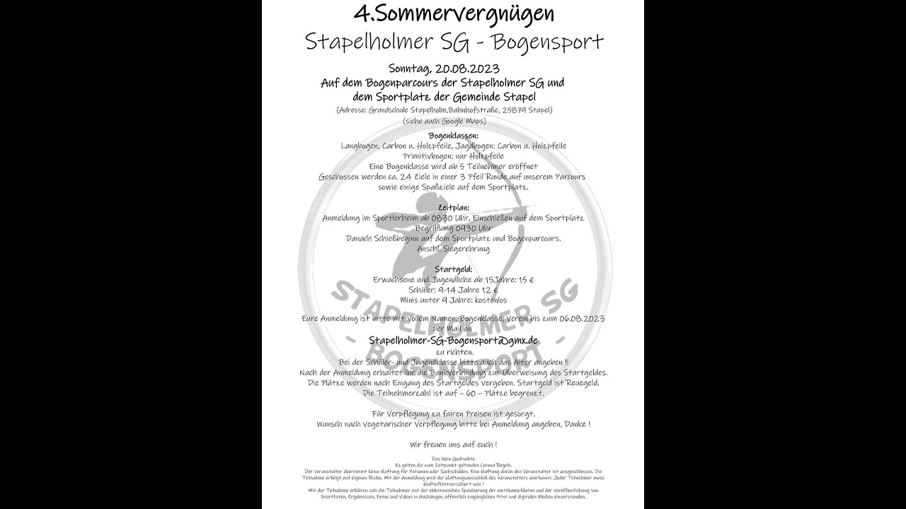 4.Sommervergnügen Stapelholmer SG - Bogensport, 20.08.2023