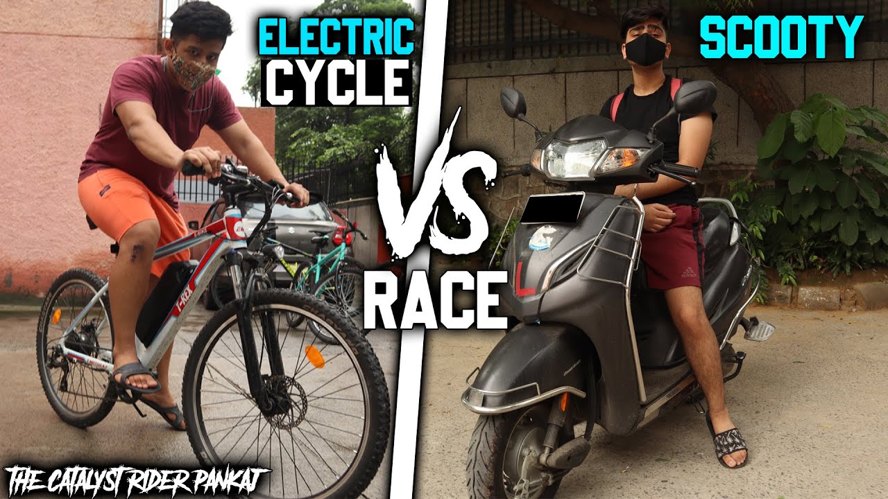 electric-cycle-vs-scooty-race-best-e-cycle-in-india-mtb-which-one
