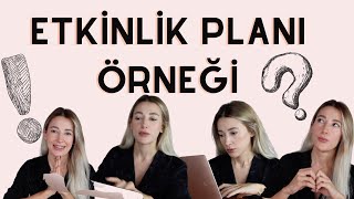 Okul Öncesi Dönemde Etkinlik Planı Örneği