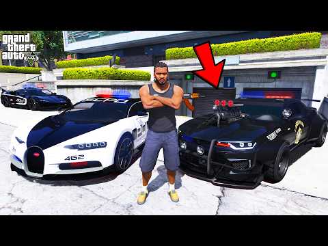 Franklin Collecting Secret Police Cars in GTA 5 | SHINCHAN and CHOP