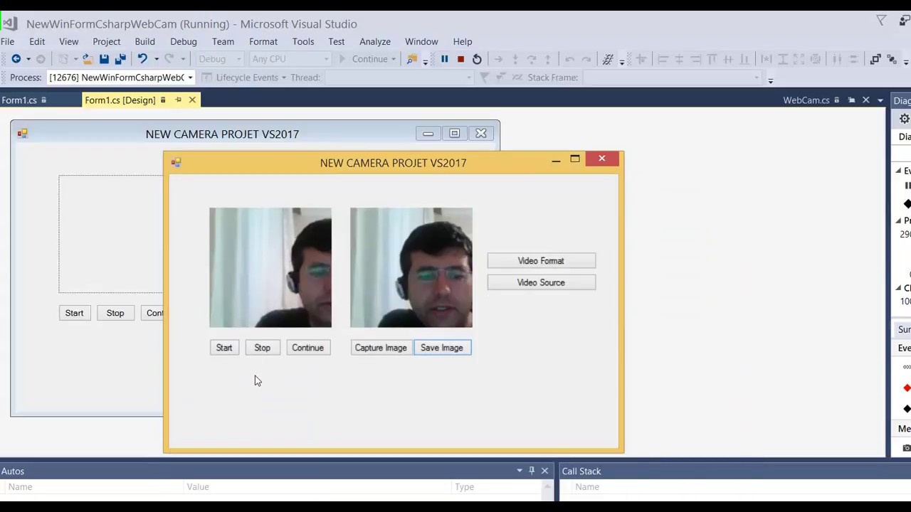 C#.NET Windows Forms Application development webcams projects VS 2017 ...
