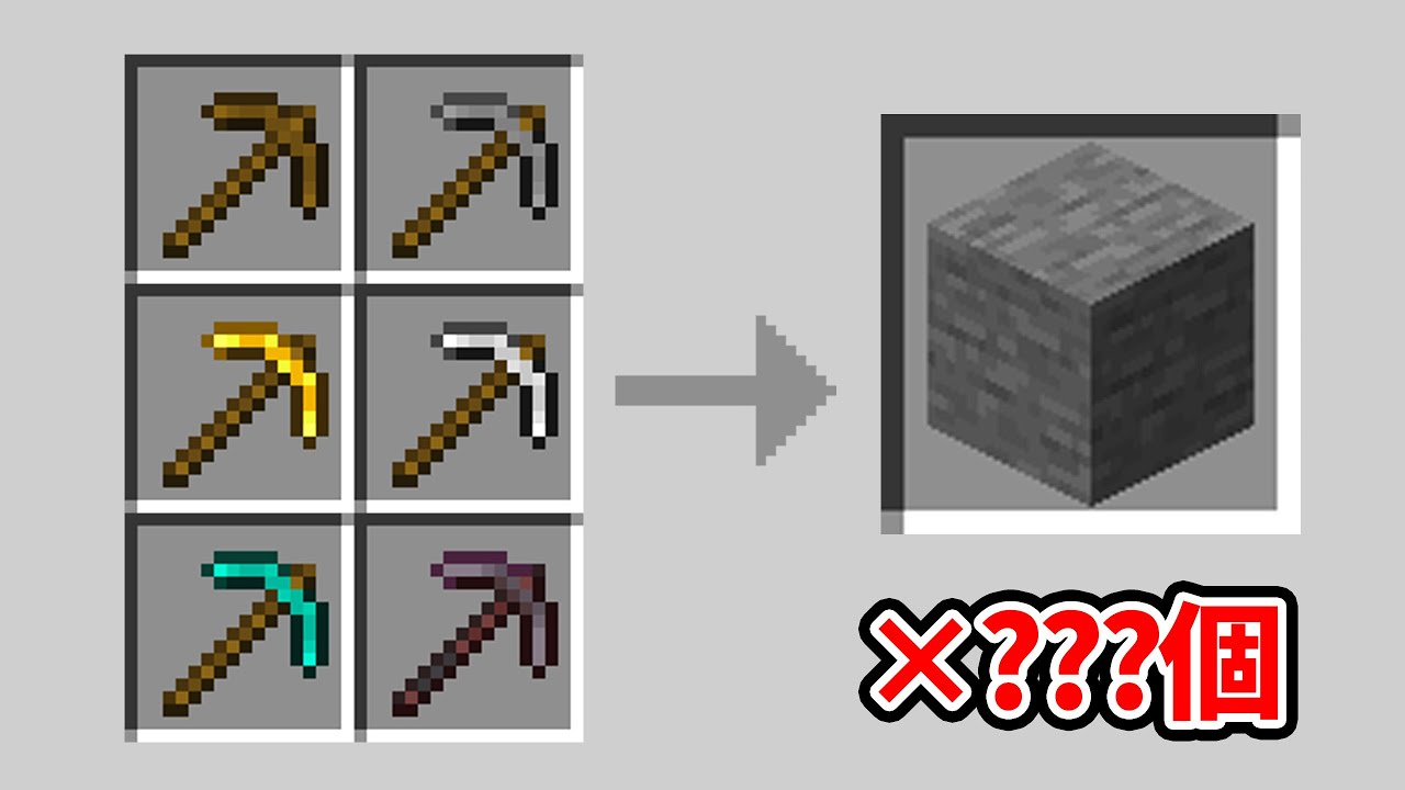 ツルハシは石を最高何個壊せるの マイクラ Shorts Youtube