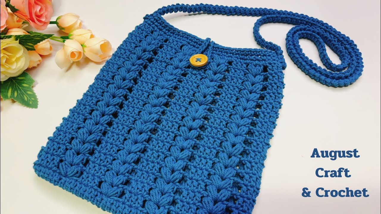Crossbody bag in minimalist style. How to Crochet Cross bag very easy