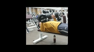 Flat bench dumbbell press drop set