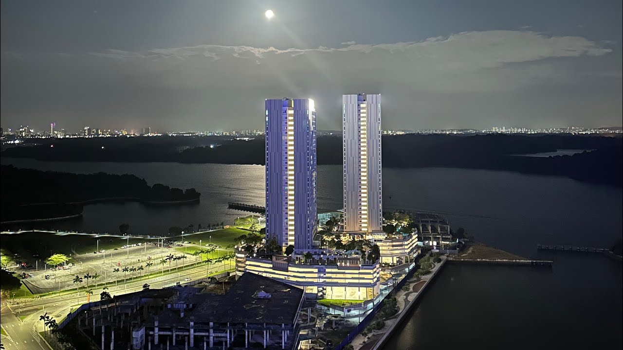 View from our johor bahru condo over looking singapore and puteri