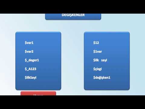 PHP MySql Temelleri - 12 Değişkenler