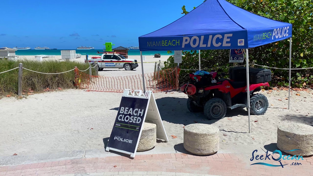 Coronavirus Epidemic Miami South Beach Empty Streets HD 4K March 29, 2020 Florida