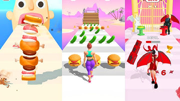 Sandwich Runner vs Destiny Run vs Fat 2 Fit | iOS, Android gameplay walkthrough 😂😘