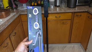 Unboxing my new toy! || Auto Face Tracking Selfie/Tripod with dual light and remote control