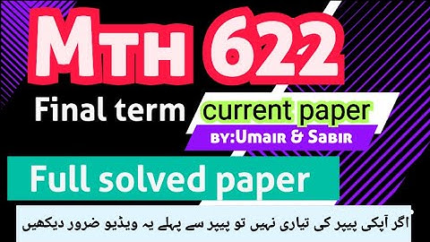 mth622 final term current paper solution 2023 || mth622 current paper final term|| #mth622 #current