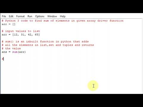 python program to find sum of elements in given array