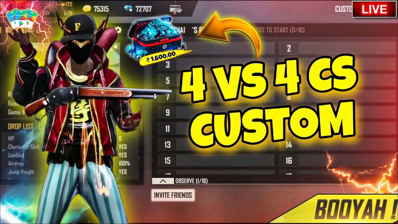 FREE FIRE LIVE CUSTOM ROOM GIVEAWAY | FF LIVE TEAM CODE GIVEAWAY | FF LIVE GIVEAWAY DJ ALOK |FF LIVE