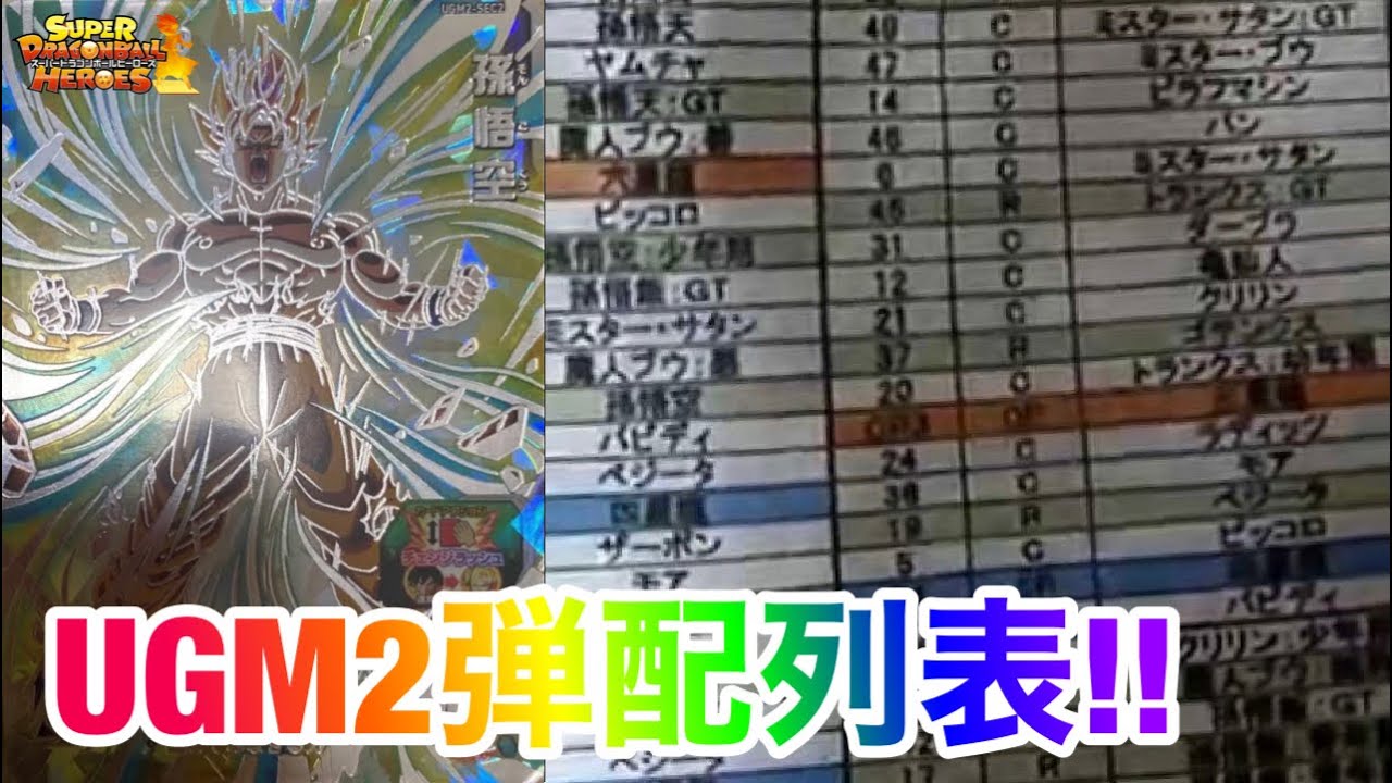 SDBH】UGM2弾配列表紹介！これを見て狙いのSECカード当てよう