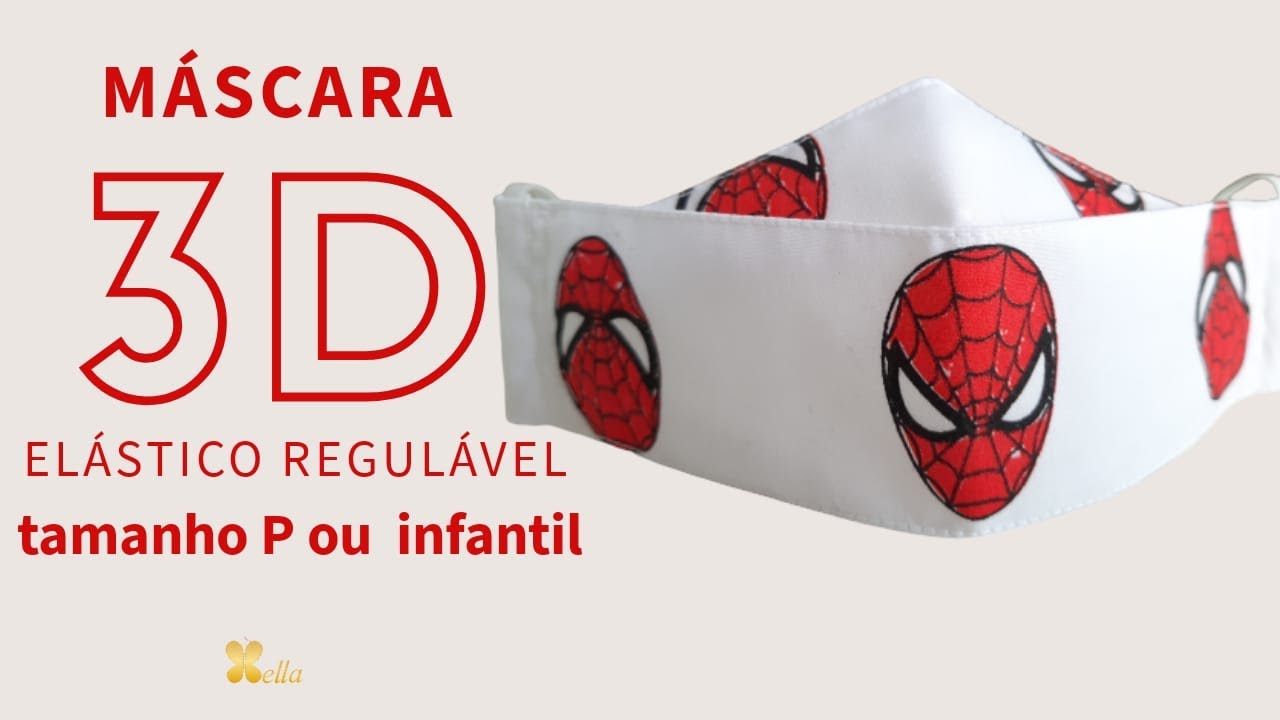 MÁSCARA 3D tamanho P ou infantil-elástico regulável