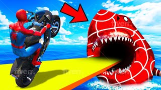 GTA 5 Crazy Stunts | Spiderman By Rollar Coaster Stunts On River | Water | Swimming Pool #spiderman