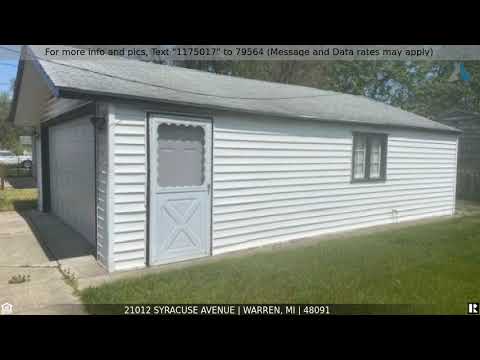 21012 SYRACUSE Avenue, Warren, MI home video tour