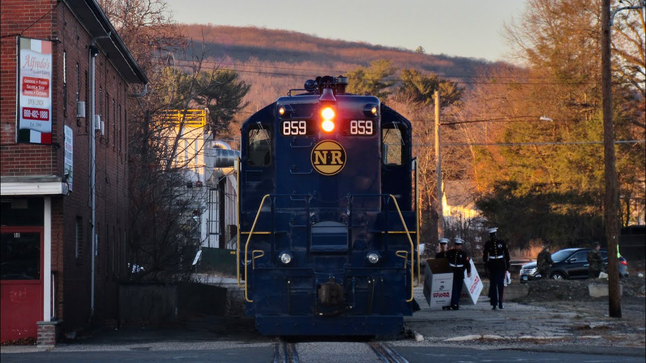 The naugatuck railroad s toys for tots train across western ct youtube