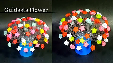 Guldasta Flower made with Plastic Bottle / Recycle Material project for school / Bottle Craft ideas