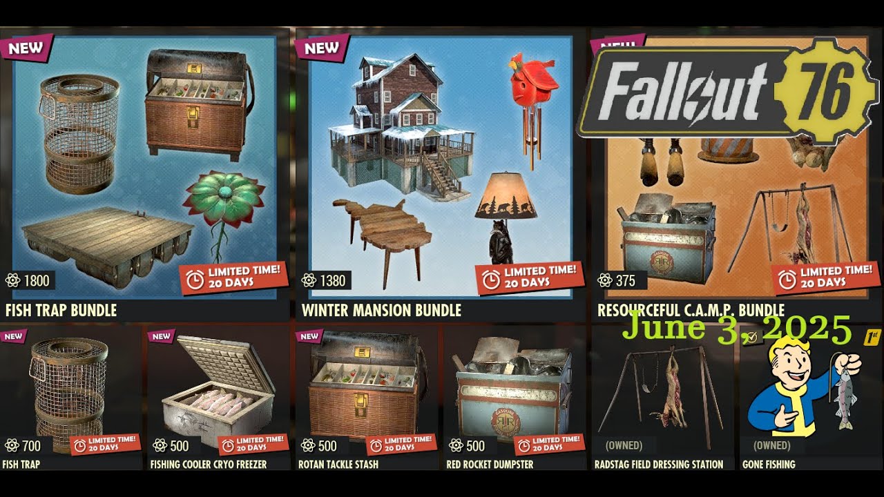 🎣 Fallout 76 | Fish Trap Bundle Showcase | First Bundle of Season