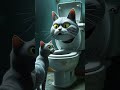 Grey Cat Opens the Toilet… and It’s SKIBIDI! 🚽🐱 #SkibidiToilet #FunnyCat #shorts