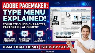 🔤 PageMaker Type Menu | Character, Paragraph & Alignment | Practical Tutorial 💻