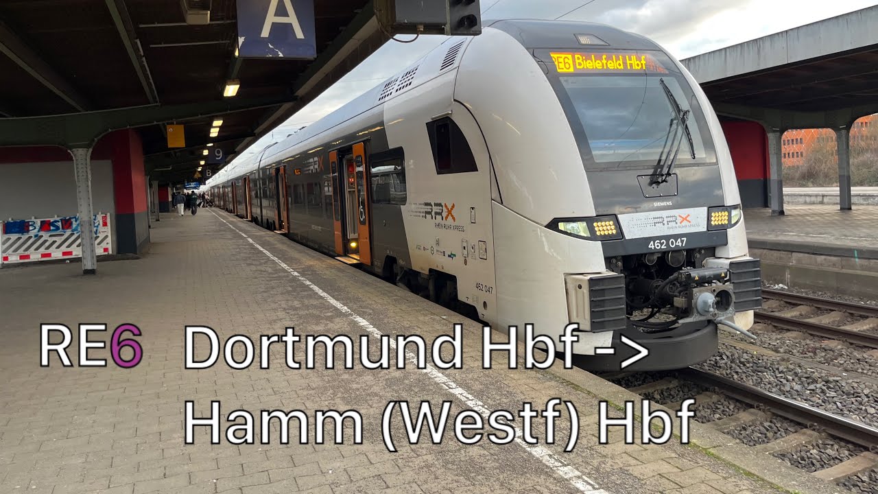 Die Mitfahrt mit dem RE6 von Dortmund Hbf bis Hamm (Westf) Hbf