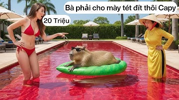 Capy lấy 20 triệu của bà làm bể bơi Tài lộc quá lớn  và cái kết 🤣 🤣 #viral #capybara