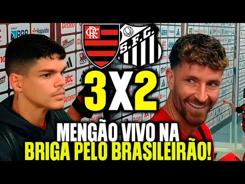 FLAMENGO VENCE O SANTOS POR 3x2; PALMEIRAS PERDE; MENGÃO SEGUE VIVO NA BRIGA PELO BRASILEIRÃO!