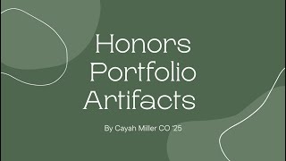 Honors Portfolio - Cayah Miller