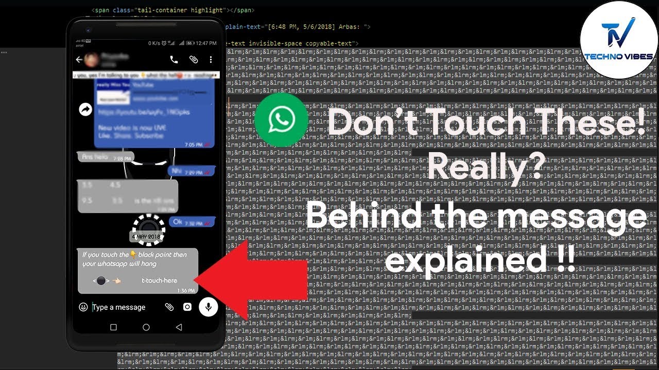 Whatsapp "Don't touch Here" || Reason Behind the Crash  🤔