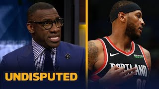 Shannon Sharpe reacts to Carmelo Anthony's debut for the Trail Blazers | NBA | UNDISPUTED