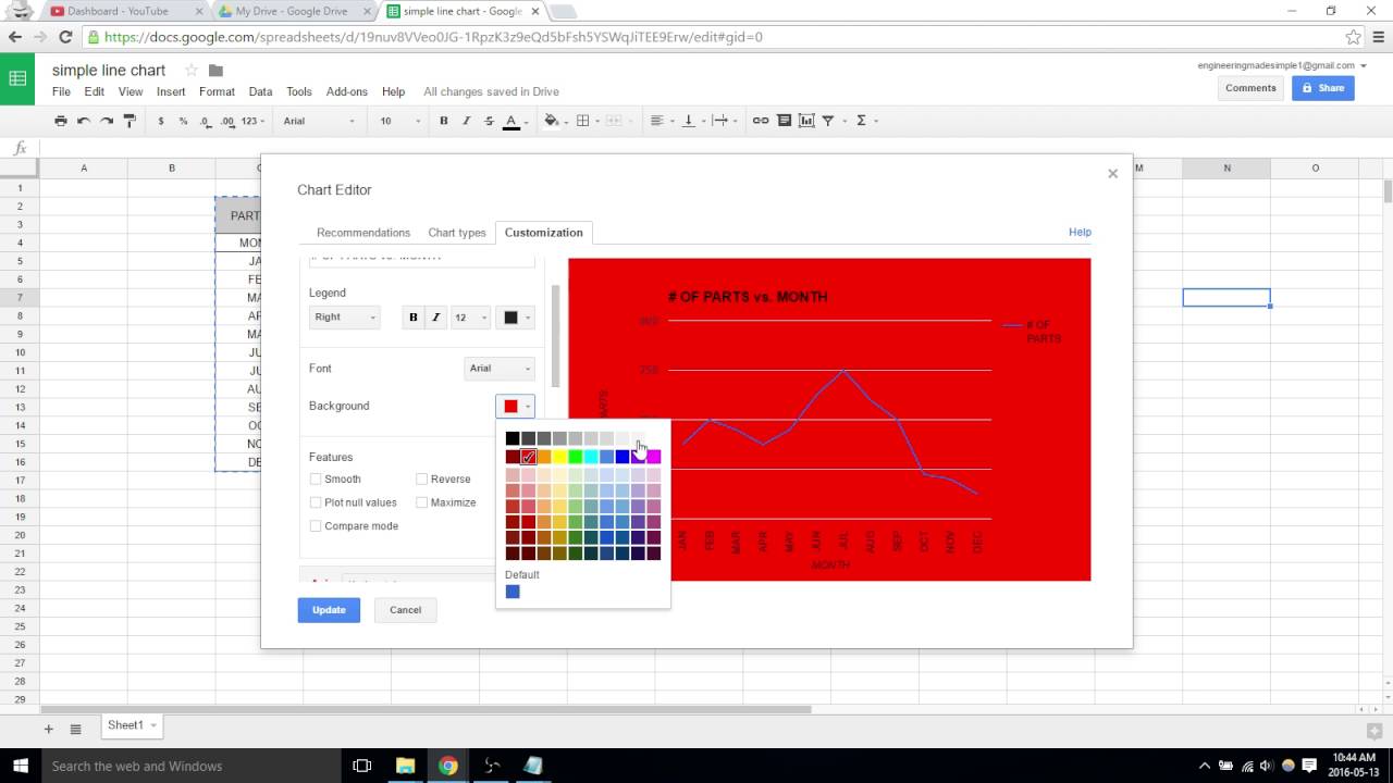 Google Chart Background Color
