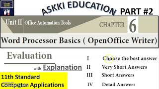 💥 11th Computer Applications Chapter 6  : Book Back Questions & Answers | English Medium Part#2