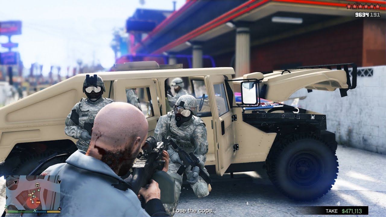 GTA V The Lost MC Clubhouse Heist + Epic 10 Star Cop Chase Escape [RDE ...