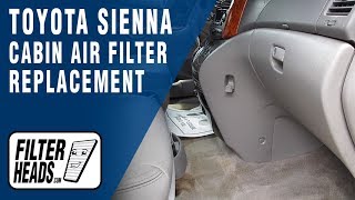 How To Replace Cabin Air Filter 2008 Toyota Sienna Youtube