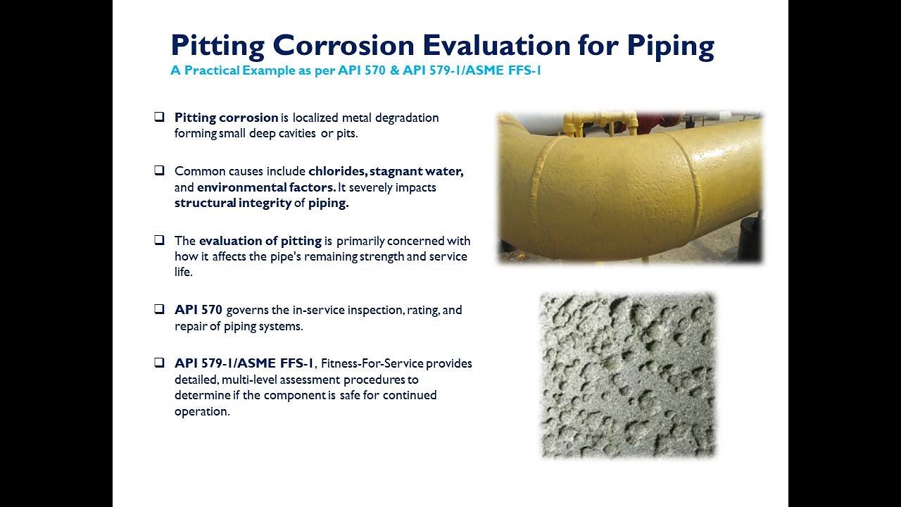 Pitting Corrosion Evaluation for Piping - A Practical Example as per API 570 & API 579-1/ASME FFS-1