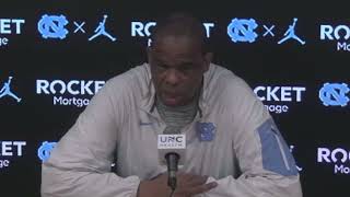 Hubert Davis Discusses His Conversation with Chris Carrawell After Duke Game