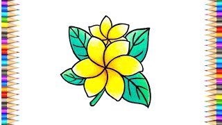 Plumeria Flower Drawing || কাঠগোলাপ Drawing || How to Draw Plumeria Flower Step By Step ||#plumeria.