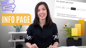 Power BI Report Must Have : an INFO PAGE to address FAQ