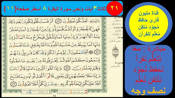 (21) نص وجه صفحة 11 سورة البقرة. مبادرة معا نحو النحو لمحو الأمية النحوية.
