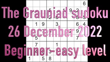 Sudoku solution – The Guardian sudoku 26 December 2022