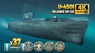 U-4501: Good submarine player on map Islands of Ice - World of Warships