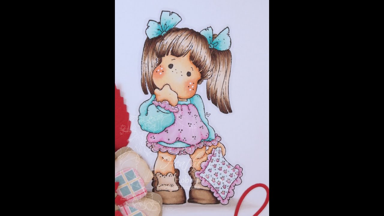 Tilda with Blue Blanket Copic Coloring Card Kit - YouTube